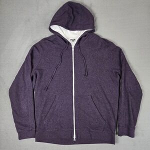 Vince Hoodie Mens XL Purple Waffle Knit Full Zip Sweatshirt Cotton‎ M1675-8602